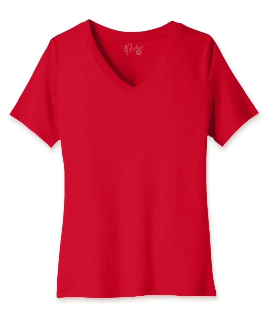 Clearance Nayked Apparel Women'S Ridiculously Soft Relaxed Fit 100% Cotton V-Neck T-Shirt