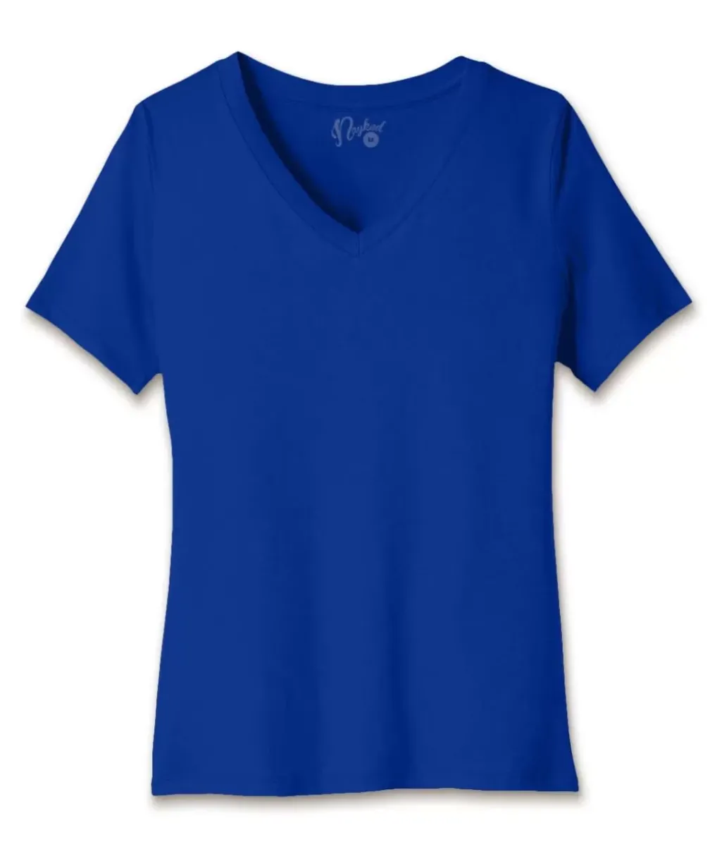 Clearance Nayked Apparel Women'S Ridiculously Soft Relaxed Fit 100% Cotton V-Neck T-Shirt