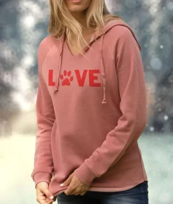 Sale Nayked Apparel Women'S Ridiculously Soft Wave Wash Valentine'S Day Graphic Hoodie | Love My Pet