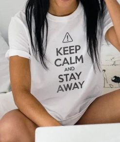 Sale Nayked Apparel Women'S Ridiculously Soft 100% Cotton Graphic Tee | Keep Calm And Stay Away