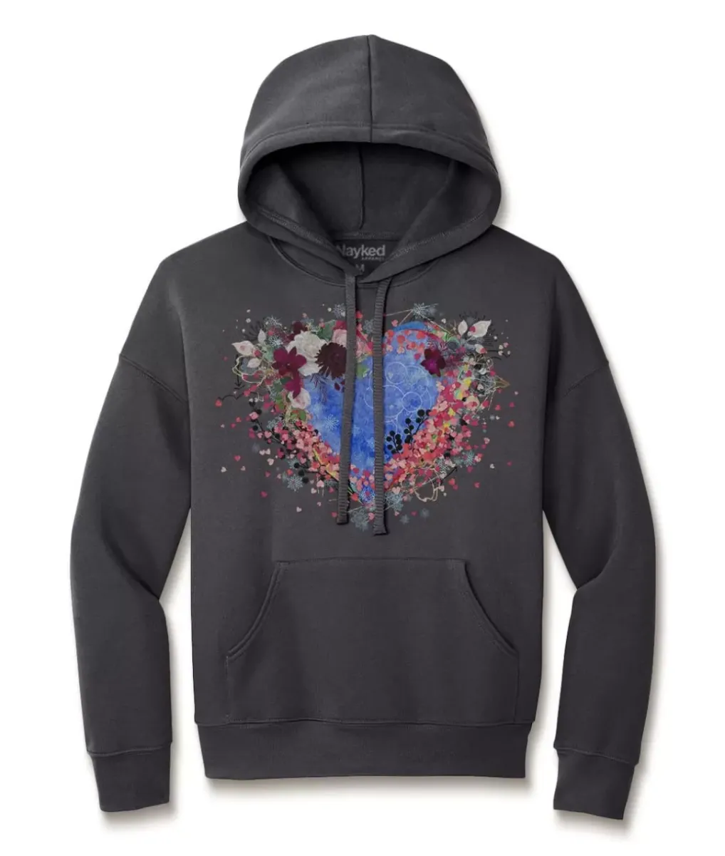 New Nayked Apparel Women'S Ridiculously Soft Oversized Graphic Fleece Hoodie | Heart Art