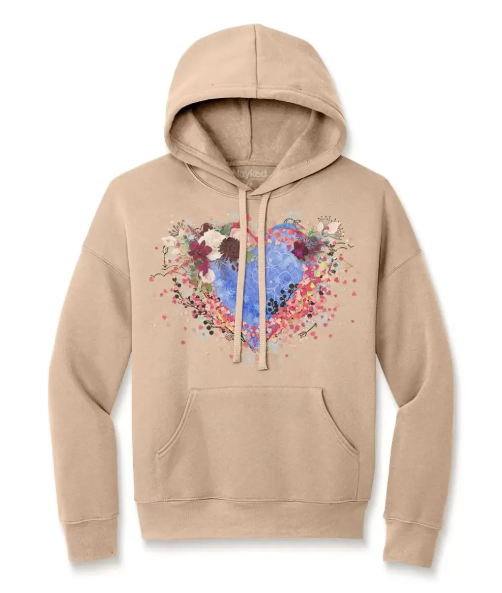 New Nayked Apparel Women'S Ridiculously Soft Oversized Graphic Fleece Hoodie | Heart Art