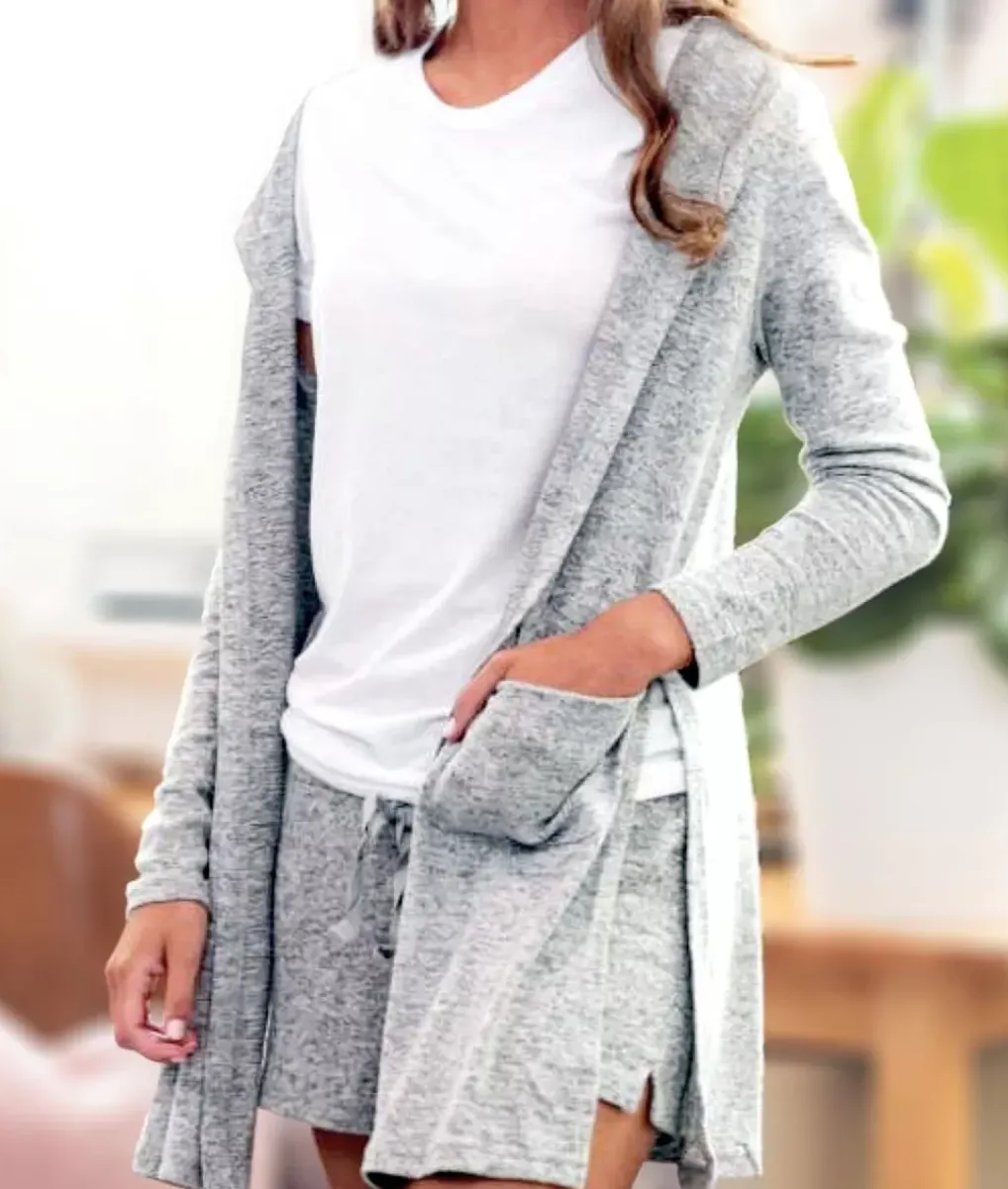 Online Nayked Apparel Women'S Ridiculously Soft Cuddle Fleece Lounge Cardigan Oxford