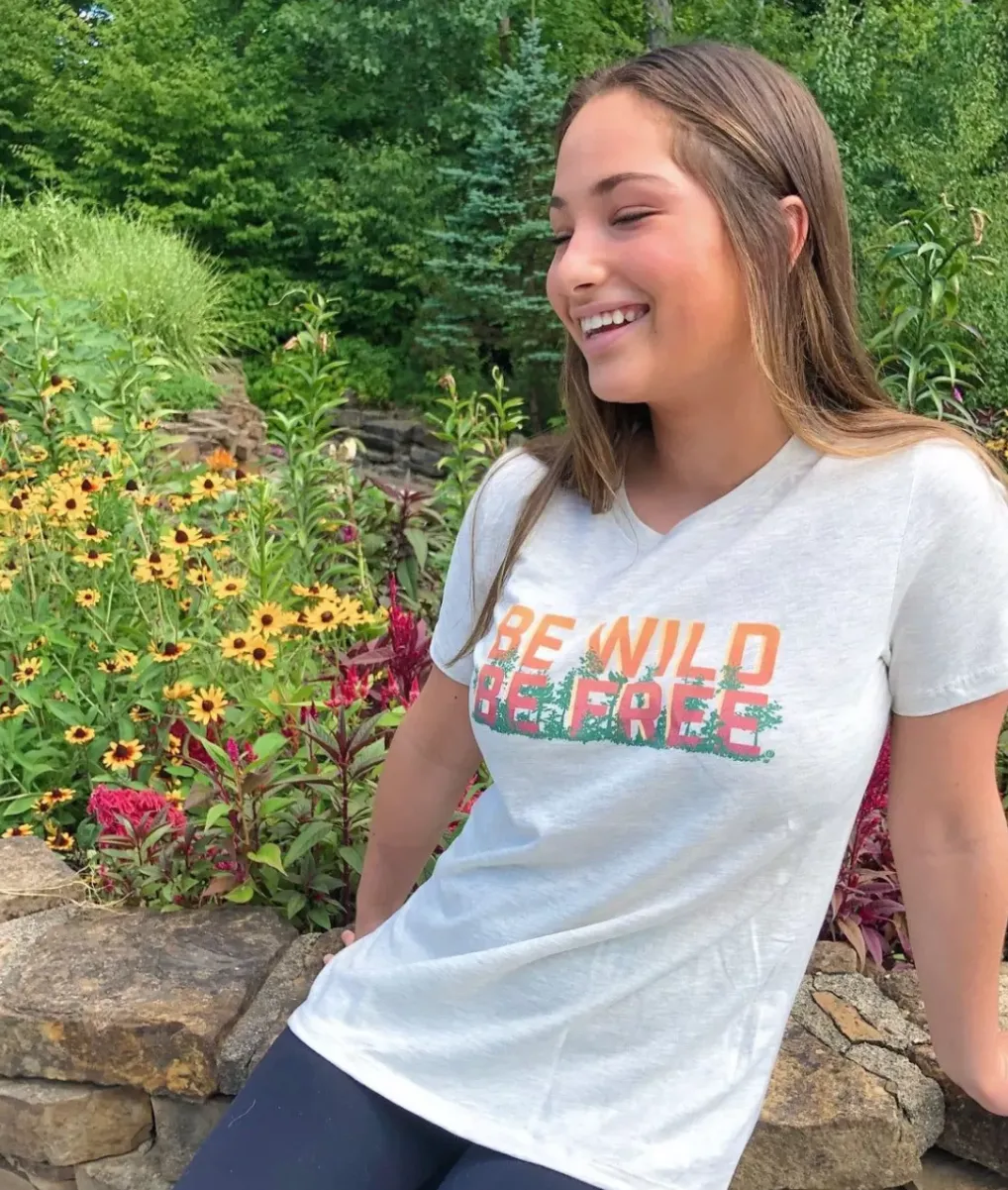 Fashion Nayked Apparel Women'S Ridiculously Soft Midweight Graphic Tee | Be Wild, Be Free
