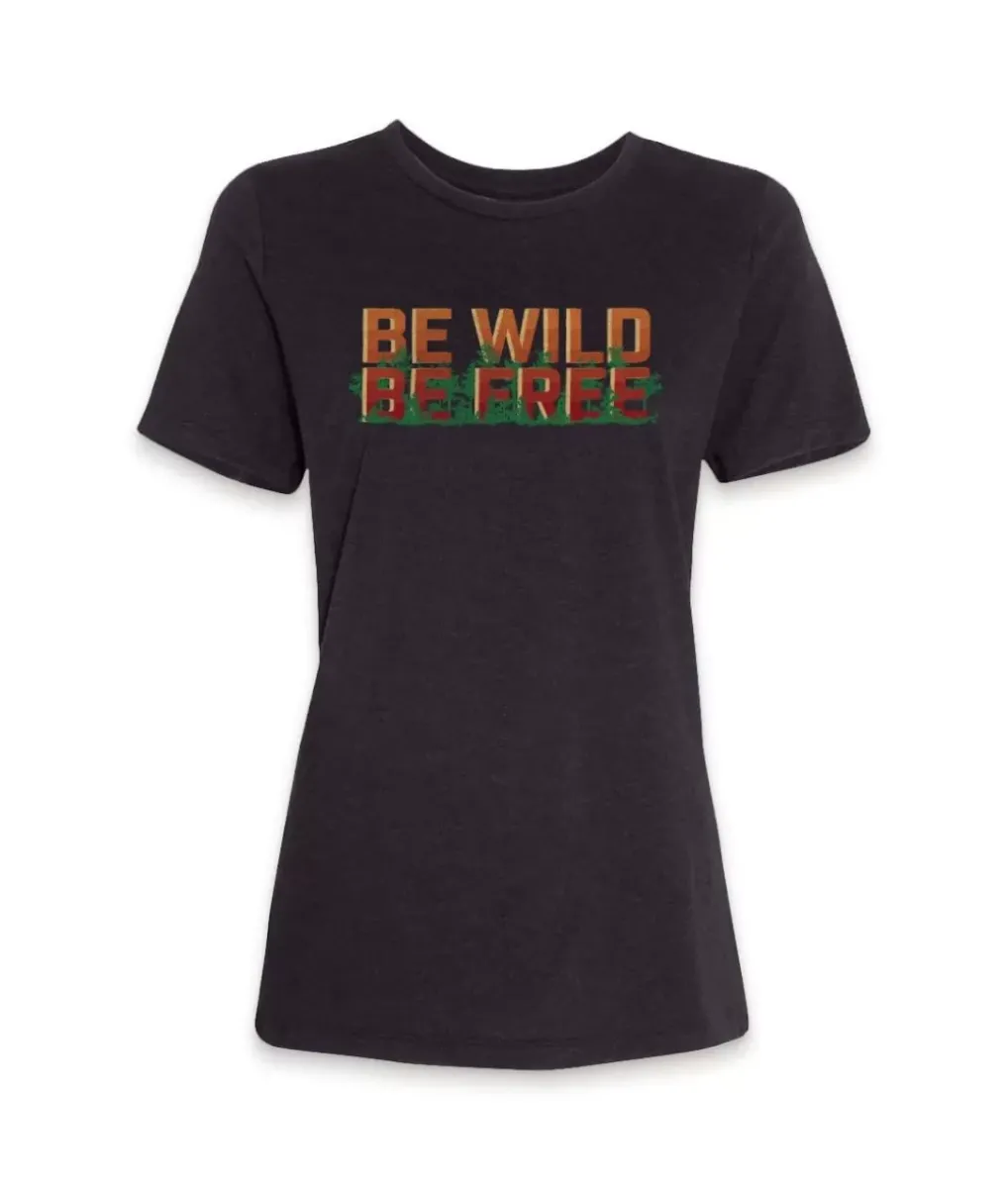 Fashion Nayked Apparel Women'S Ridiculously Soft Midweight Graphic Tee | Be Wild, Be Free