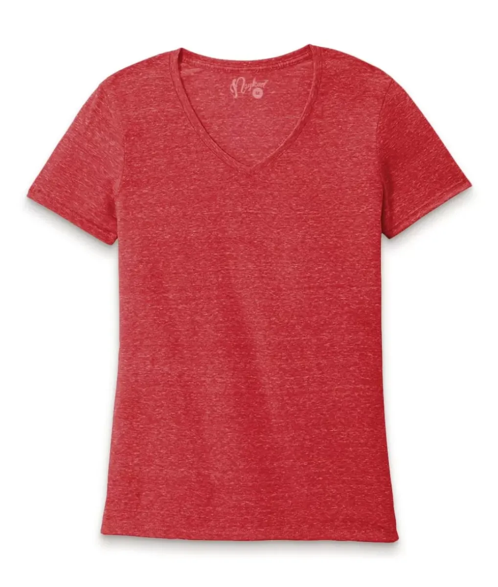 New Nayked Apparel Women'S Ridiculously Soft Snow Heather V-Neck T-Shirt