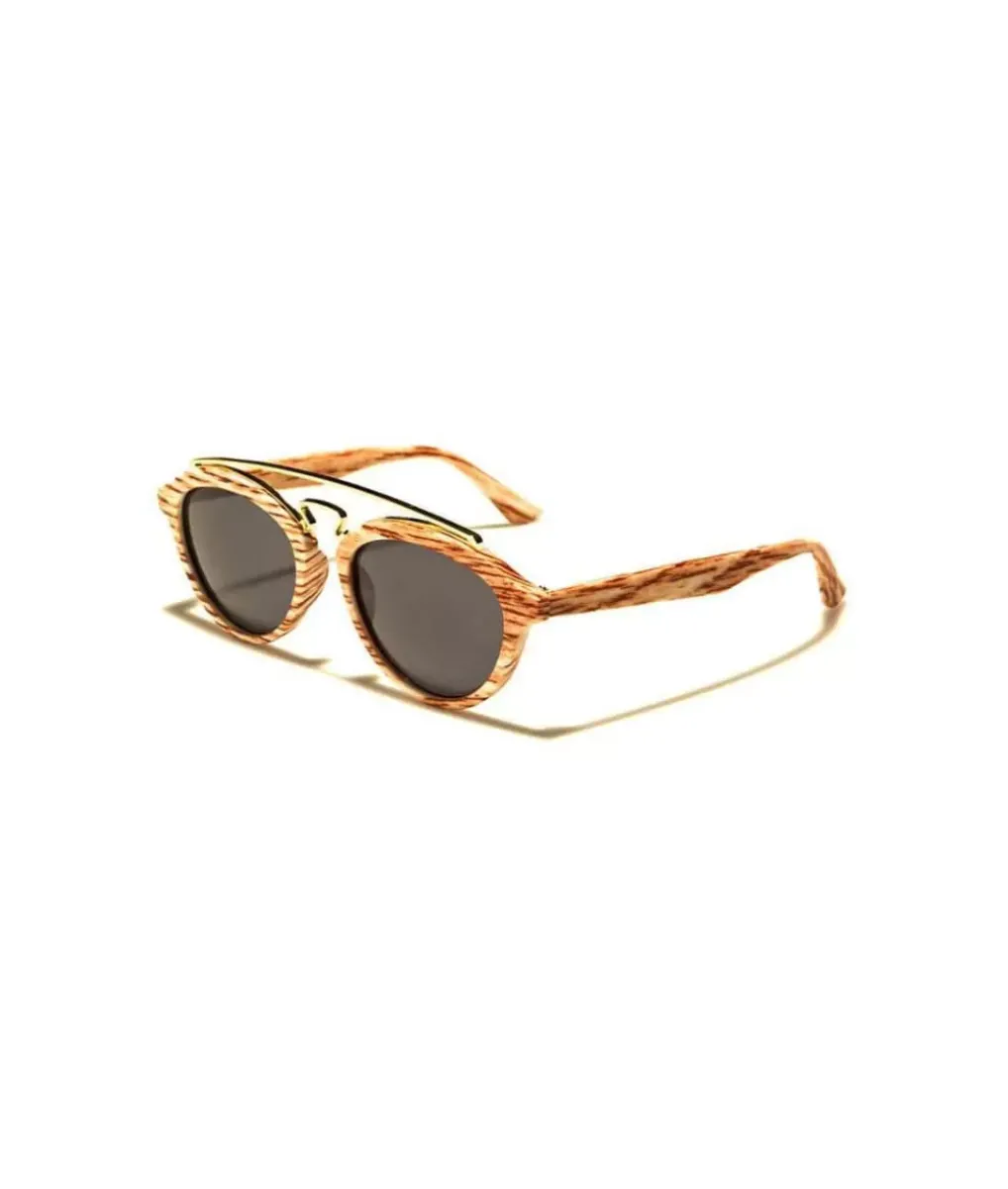 New Nayked Apparel Women'S Round Wood Sunglasses, Lifetime Guarantee