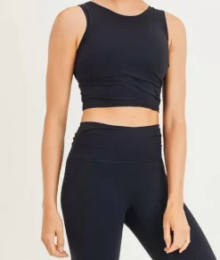 Hot Nayked Apparel Women'S Ruched Sides Active Cropped Top/Discontinued