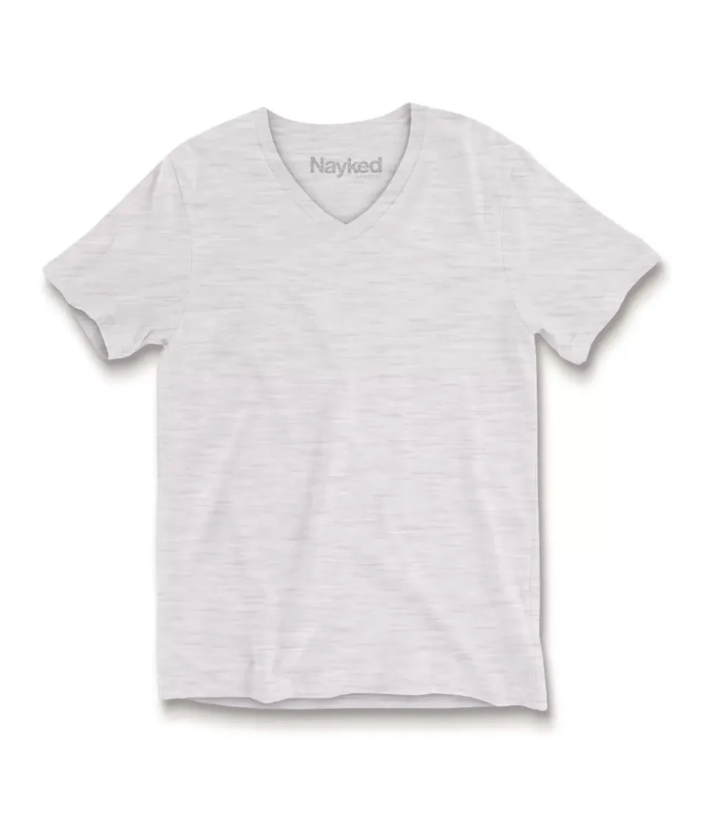 Hot Nayked Apparel Women'S Short Sleeve Slub Jersey V-Neck T-Shirt