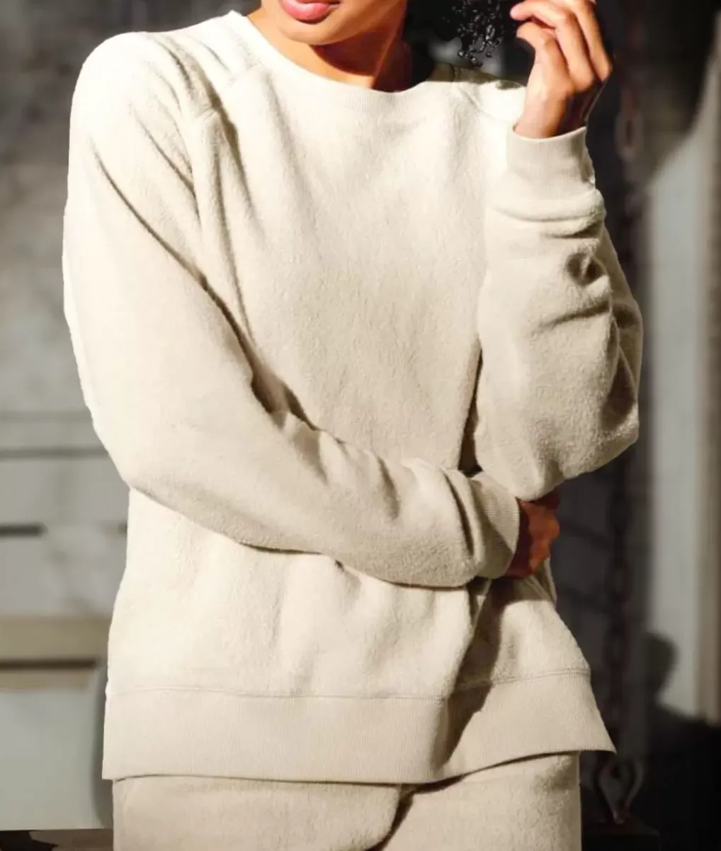 Clearance Nayked Apparel Women'S Snuggly Soft Reverse Fleece Sweatshirt