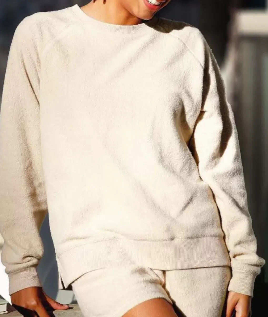 Clearance Nayked Apparel Women'S Snuggly Soft Reverse Fleece Sweatshirt