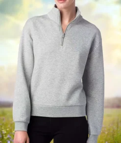 New Nayked Apparel Women'S Soft Eco Friendly Quarter-Zip