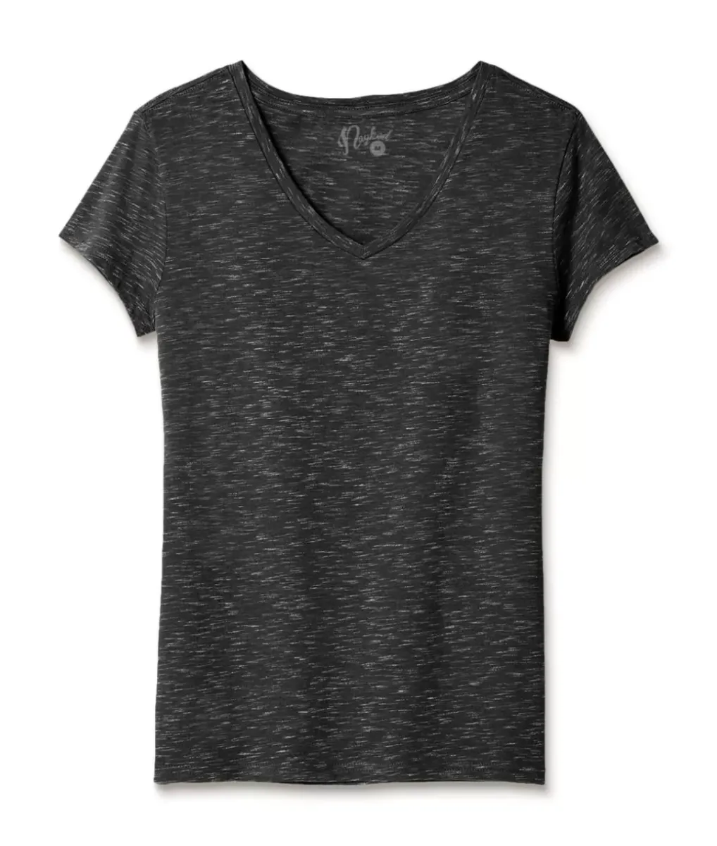 New Nayked Apparel Women'S Soft Lightweight Marled V-Neck T-Shirt