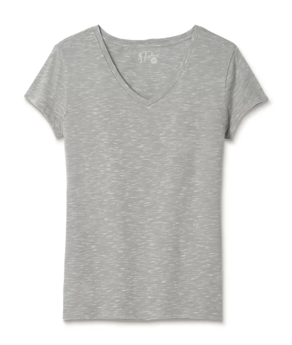 New Nayked Apparel Women'S Soft Lightweight Marled V-Neck T-Shirt