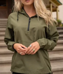 Sale Nayked Apparel Women'S Soft Lightweight Oversized Half-Zip Pullover Windbreaker Anorak