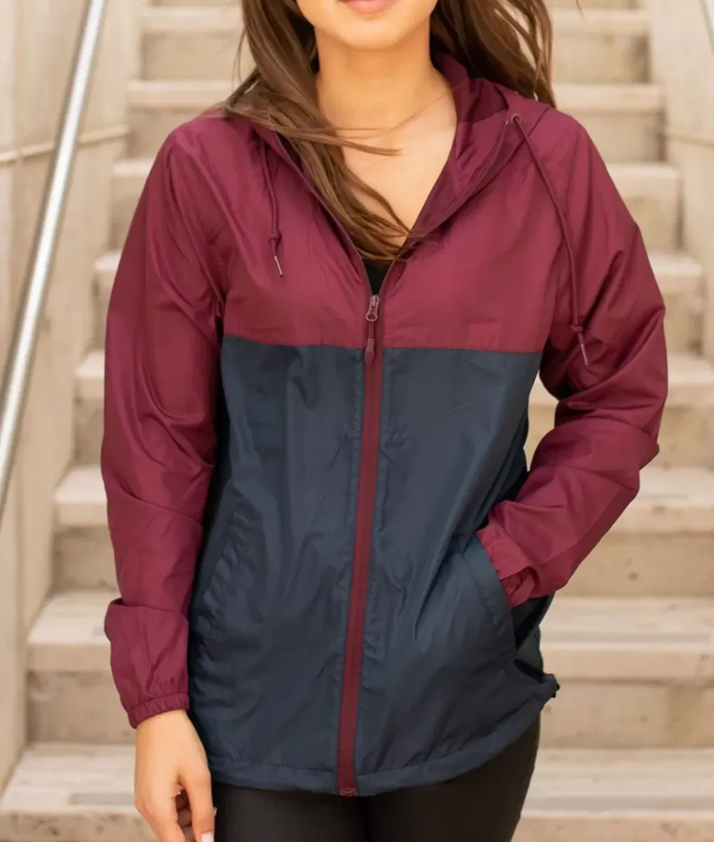 Clearance Nayked Apparel Women'S Soft Lightweight Oversized Full-Zip Windbreaker Jacket
