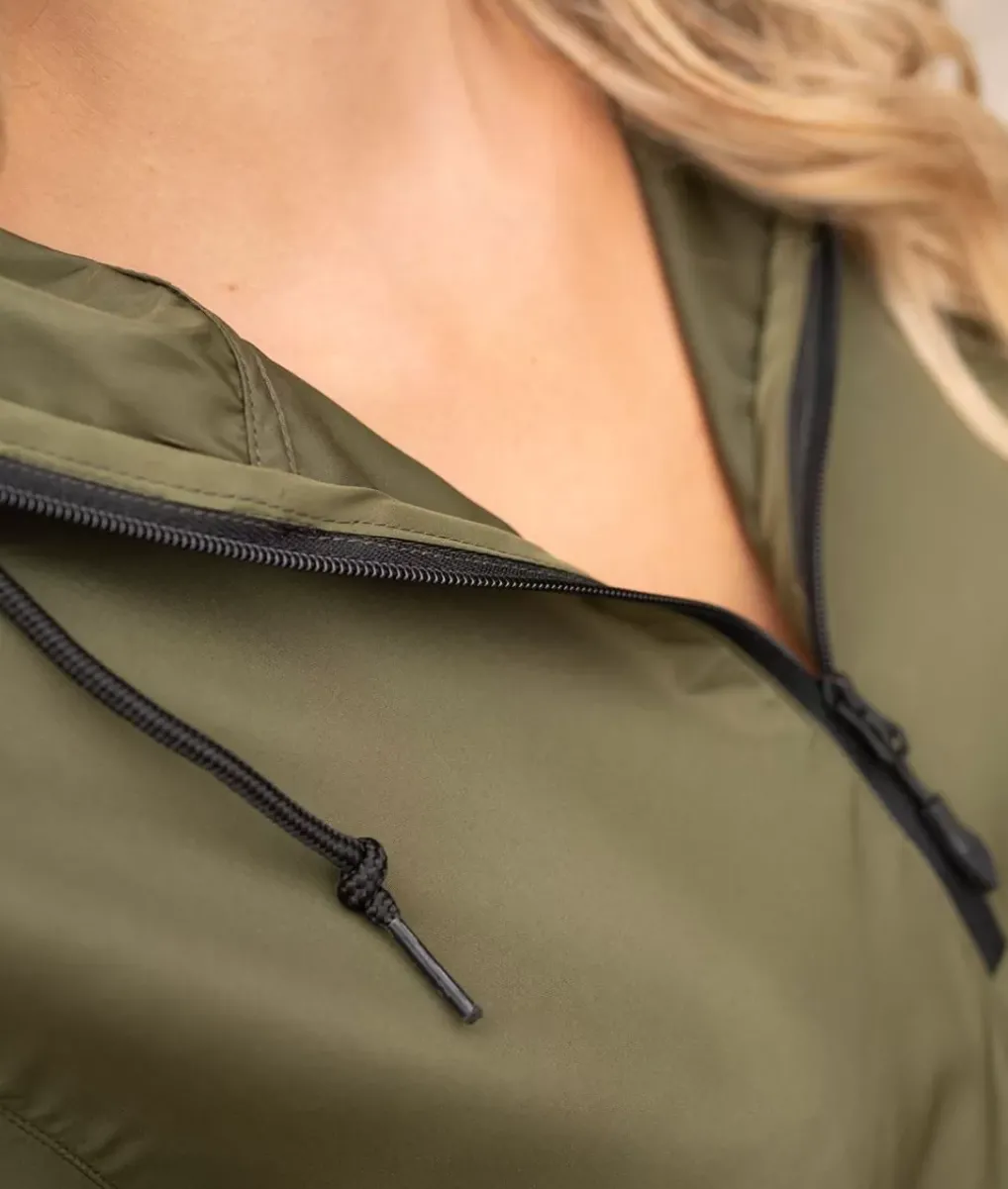 Best Nayked Apparel Women'S Soft Lightweight Oversized Half-Zip Pullover Windbreaker Anorak