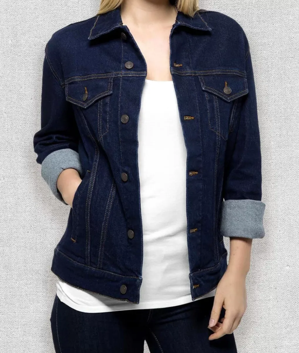 Outlet Nayked Apparel Women'S Soft Oversized Vintage Denim Jacket