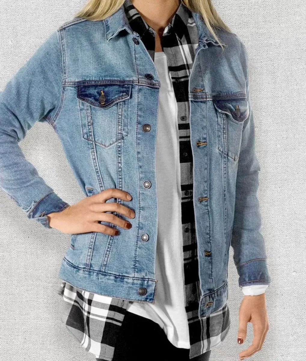 Discount Nayked Apparel Women'S Soft Oversized Vintage Denim Jacket