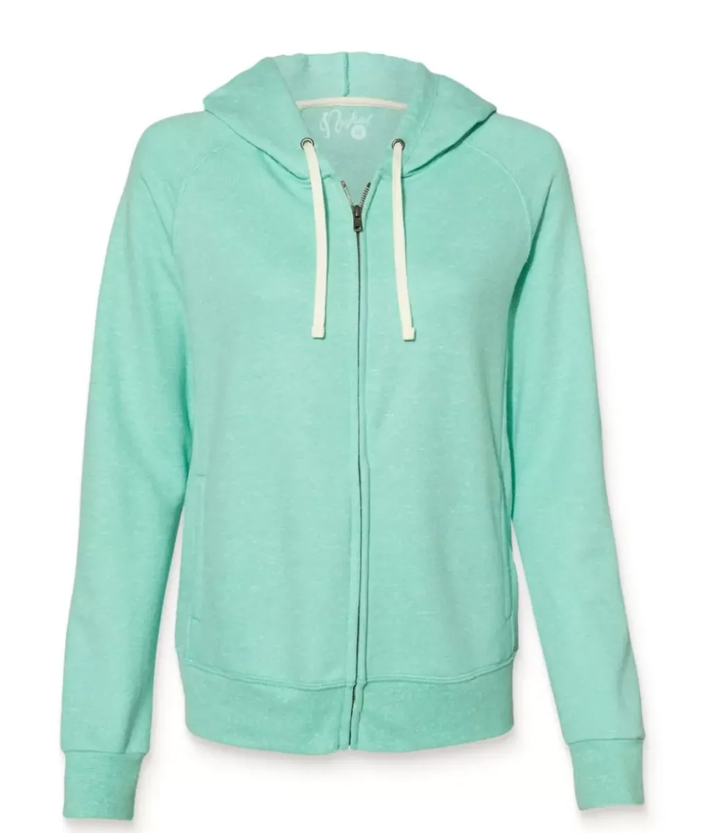 Best Nayked Apparel Women'S Soft Snow Heather French Terry Full-Zip Hoodie