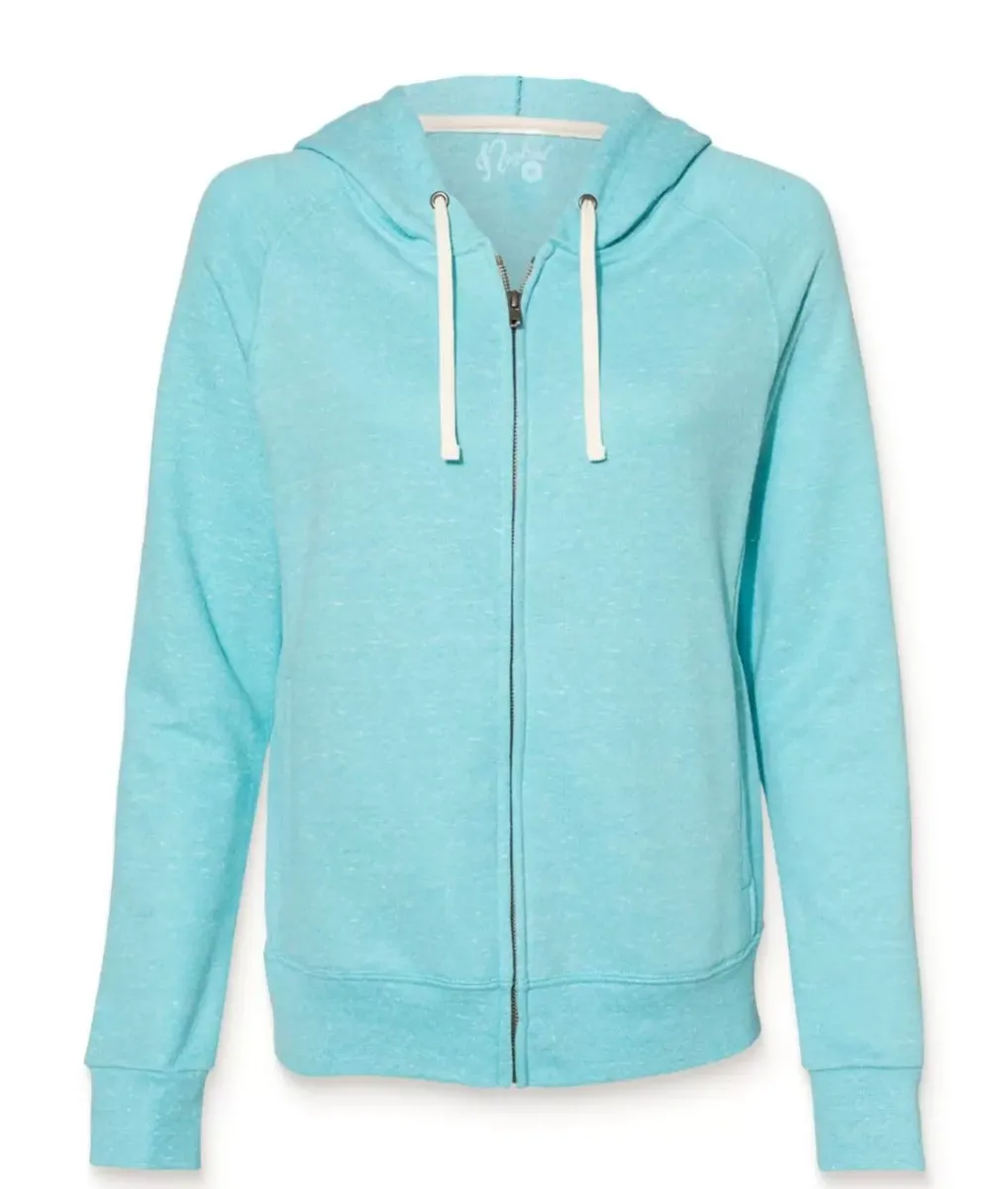 Sale Nayked Apparel Women'S Soft Snow Heather French Terry Full-Zip Hoodie