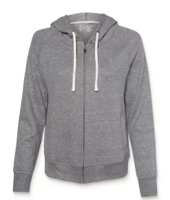 Sale Nayked Apparel Women'S Soft Snow Heather French Terry Full-Zip Hoodie
