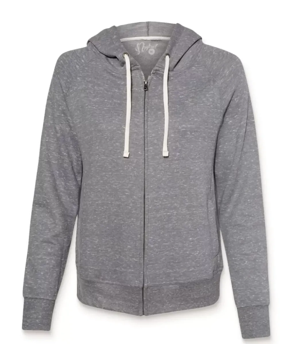 Sale Nayked Apparel Women'S Soft Snow Heather French Terry Full-Zip Hoodie