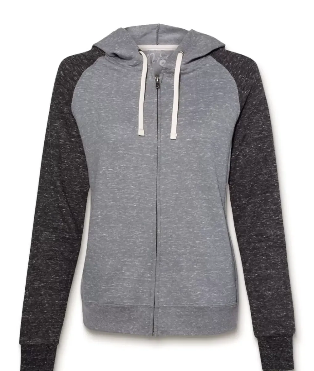 Sale Nayked Apparel Women'S Soft Snow Heather French Terry Full-Zip Hoodie