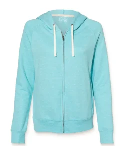 New Nayked Apparel Women'S Soft Snow Heather French Terry Full-Zip Hoodie