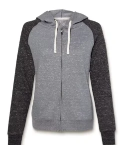 New Nayked Apparel Women'S Soft Snow Heather French Terry Full-Zip Hoodie